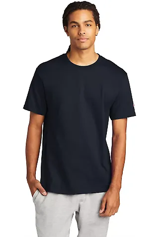 T425 Champion Adult Short-Sleeve T-Shirt T525C in Navy front view