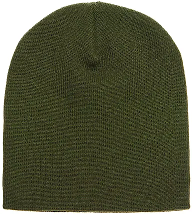 Y1500 Yupoong Heavyweight Knit Cap in Olive front view
