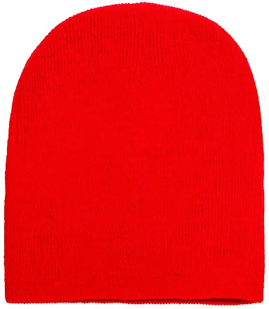 Y1500 Yupoong Heavyweight Knit Cap in Red front view