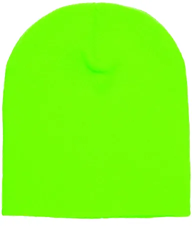 Y1500 Yupoong Heavyweight Knit Cap in Safety green front view