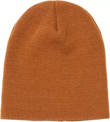 Y1500 Yupoong Heavyweight Knit Cap in Caramel front view