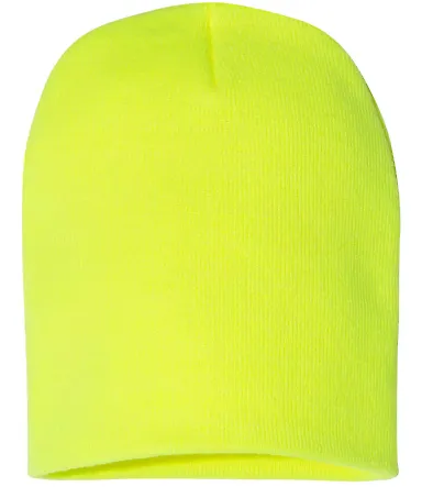 Y1500 Yupoong Heavyweight Knit Cap in Safety yellow front view