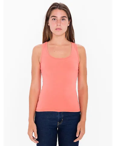 8308 American Apparel Cotton Spandex Tank Top Coral front view