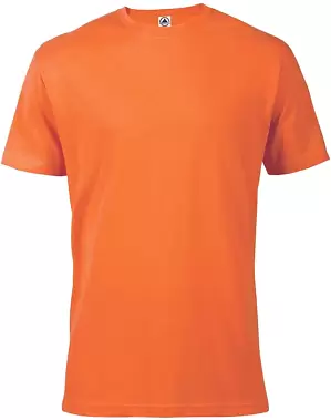 DELTA APPAREL 116535 ADULT S/S TEE in Safety orange front view