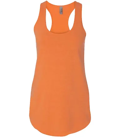 Next Level 6933 The Terry Racerback Tank NEON HTHR ORANG front view