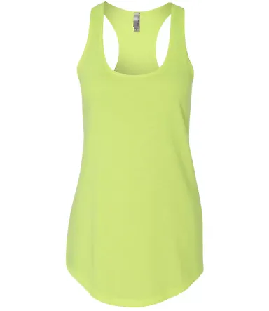 Next Level 6933 The Terry Racerback Tank NEON YELLOW front view