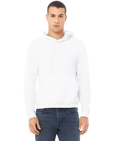 BELLA+CANVAS 3719 Unisex Cotton/Polyester Pullover in White front view