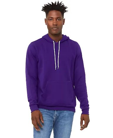 BELLA+CANVAS 3719 Unisex Cotton/Polyester Pullover in Team purple front view