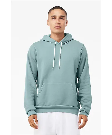 BELLA+CANVAS 3719 Unisex Cotton/Polyester Pullover in Hthr blue lagoon front view
