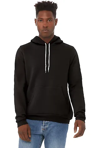 BELLA+CANVAS 3719 Unisex Cotton/Polyester Pullover in Dtg black front view