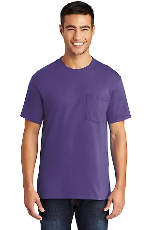 Port & Company Tall 50/50 T-Shirt with Pocket PC55 Purple front view