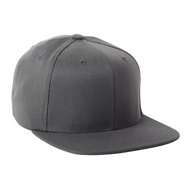 110F Flexfit Wool Blend Flat Bill Snapback Cap  in Dark grey front view