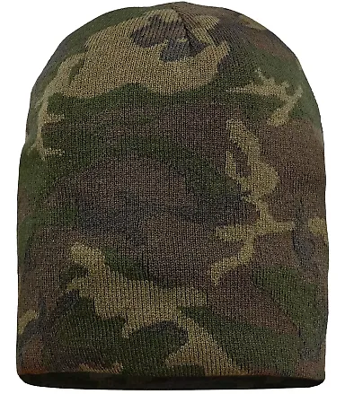 SP08 Sportsman 8 Inch Knit Beanie  in Green camo front view