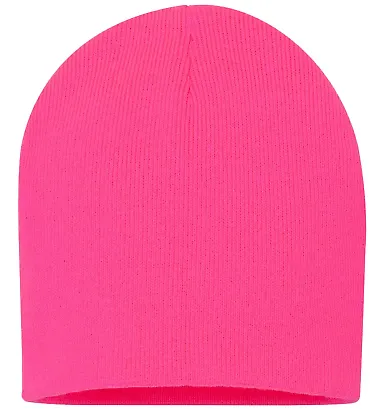 SP08 Sportsman 8 Inch Knit Beanie in Neon pink front view