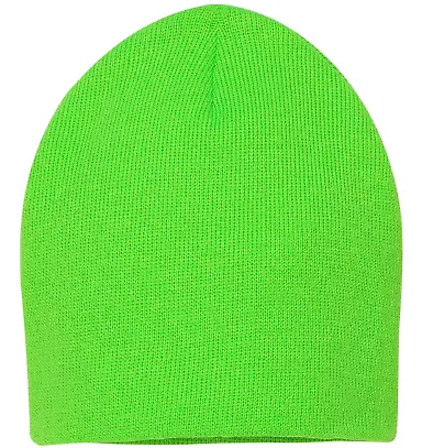 SP08 Sportsman 8 Inch Knit Beanie  in Neon green front view