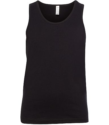 BELLA 3480Y Unisex Youth Cotton Tank Top in Black front view