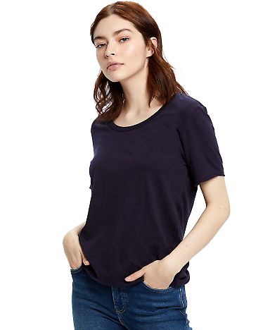 US115 US Blanks Relaxed Boyfriend Tee in Midnight front view