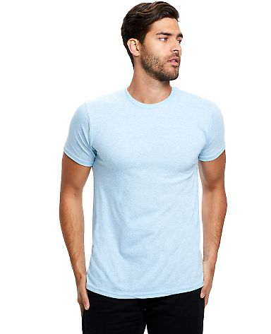 US Blanks US2229 Tri-Blend Jersey Tee in Tri light blue front view