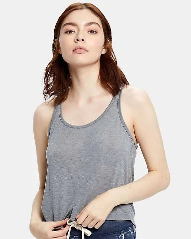 US510 US Blanks Sheer Crop Top Cropped Tank in Heather grey front view