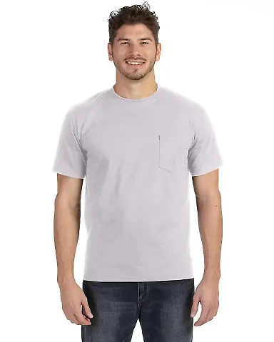 783 Anvil Adult Midweight Cotton Pocket Tee in Ash front view