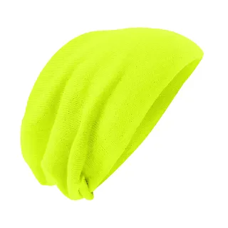 DT618 District - Slouch Beanie Neon Yellow front view