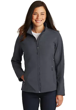  Port Authority L317 Ladies Core Soft Shell Jacket in Battleship gry front view