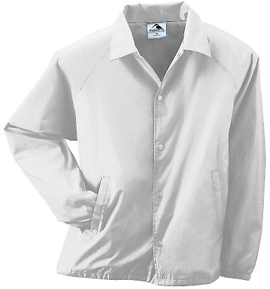 Augusta Sportswear 3100 Nylon Coach's Jacket - Lin in White front view