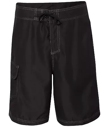 B9301 Burnside Solid Board Shorts Black front view