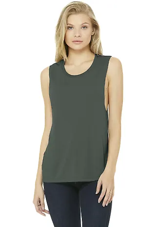 BELLA+CANVAS B8803  Womens Flowy Muscle Tank MILITARY GREEN front view