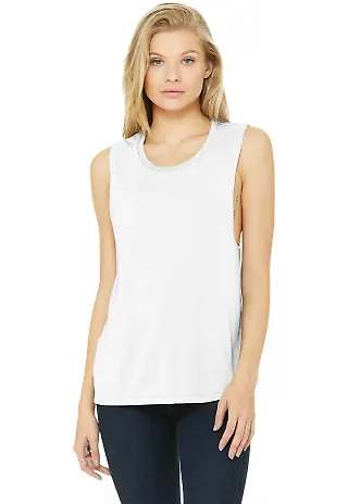 BELLA+CANVAS B8803  Womens Flowy Muscle Tank WHITE front view
