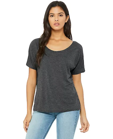 BELLA 8816 Womens Loose T-Shirt in Dark gry heather front view
