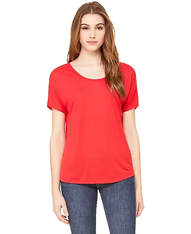 BELLA 8816 Womens Loose T-Shirt in Red front view