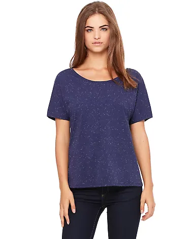 BELLA 8816 Womens Loose T-Shirt in Navy speckled front view