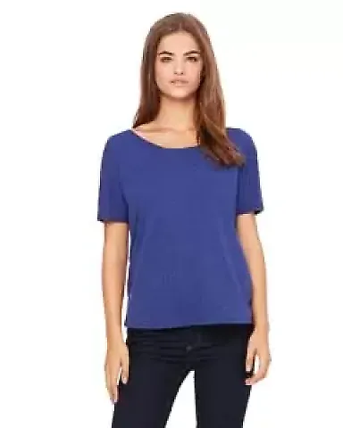 BELLA 8816 Womens Loose T-Shirt in Navy triblend front view