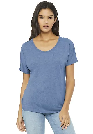 BELLA 8816 Womens Loose T-Shirt in Blue triblend front view
