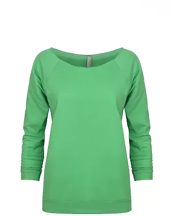 Next Level 6951 Terry Raw-Edge 3/4-Sleeve Raglan  in Envy front view