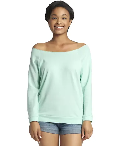 Next Level 6951 Terry Raw-Edge 3/4-Sleeve Raglan  in Mint front view