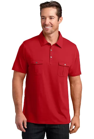 DM333 District Made™ Mens Jersey Double Pocket P Classic Red front view