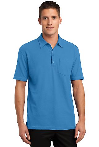 K559 Port Authority® Modern Stain-Resistant Pocke in Celadon blue front view