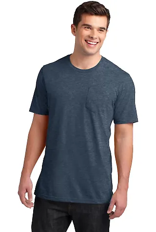 DT6000P District® Young Mens Very Important Tee® Hthr Navy front view