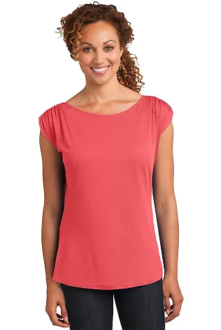 DM483 District Made™ Ladies Modal Blend Gathered Coral front view