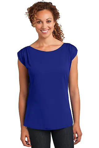DM483 District Made™ Ladies Modal Blend Gathered Lapis Blue front view