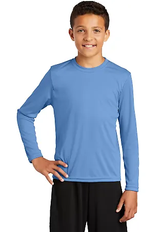 YST350LS Sport-Tek® Youth Long Sleeve Competitor? in Carolina blue front view