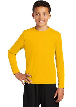 YST350LS Sport-Tek® Youth Long Sleeve Competitor? in Gold front view
