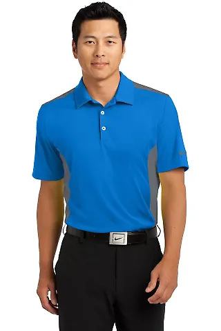 632418 Nike Golf Dri-FIT Engineered Mesh Polo Aero Blue/DkGy front view