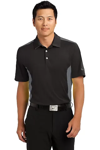632418 Nike Golf Dri-FIT Engineered Mesh Polo Black/Dk Grey front view