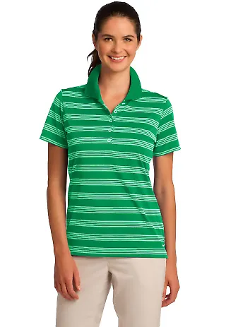 578678 Golf Ladies Dri-FIT Tech Stripe Polo Lucky Green front view
