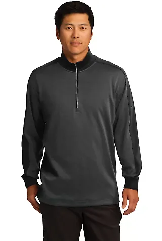 578673 Nike Golf Dri-FIT 1/2-Zip Cover-Up Anth Hthr/Blk front view