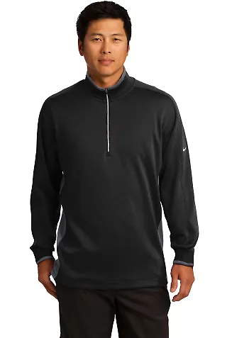 578673 Nike Golf Dri-FIT 1/2-Zip Cover-Up Blk/Dk Gry/Wht front view