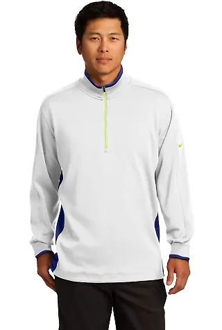 578673 Nike Golf Dri-FIT 1/2-Zip Cover-Up Wht/Dp Ryl/Vlt front view
